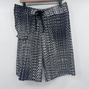 Jammin On Aquadelics Board Shorts Men 36 Black Gray Psychedelic Swim Trunks